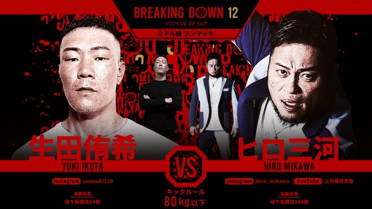 BREAKING DOWN 12
生田侑希 vs. ヒロ三河