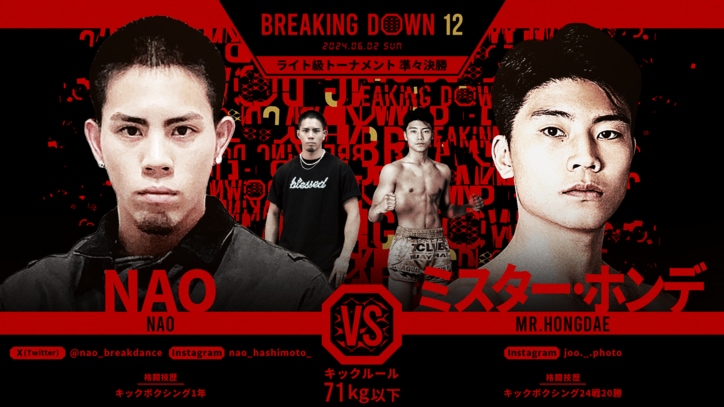 BREAKING DOWN 12
NAO vs. ミスター・ホンデ