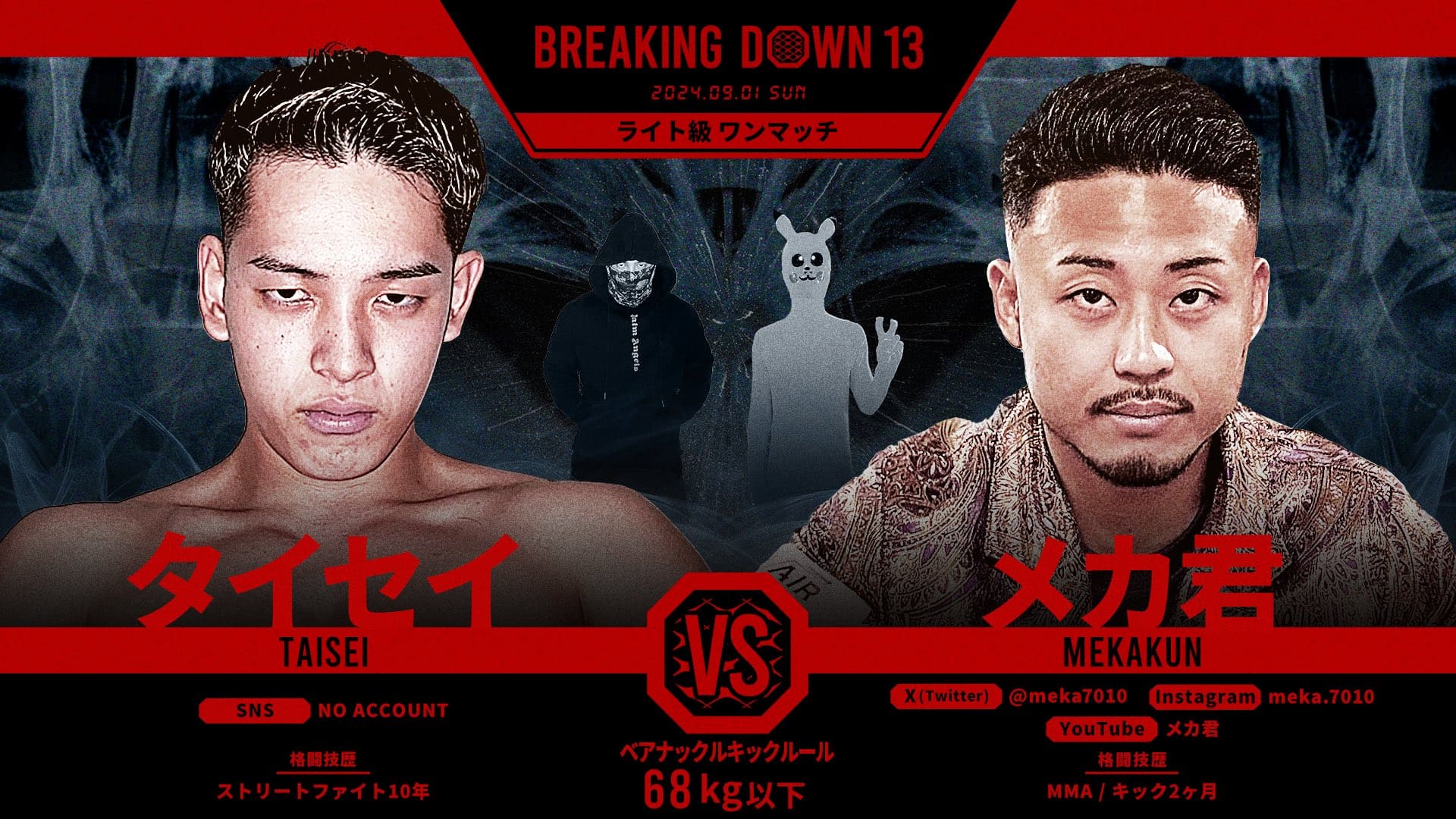 BREAKING DOWN 13
タイセイ vs. メカ君