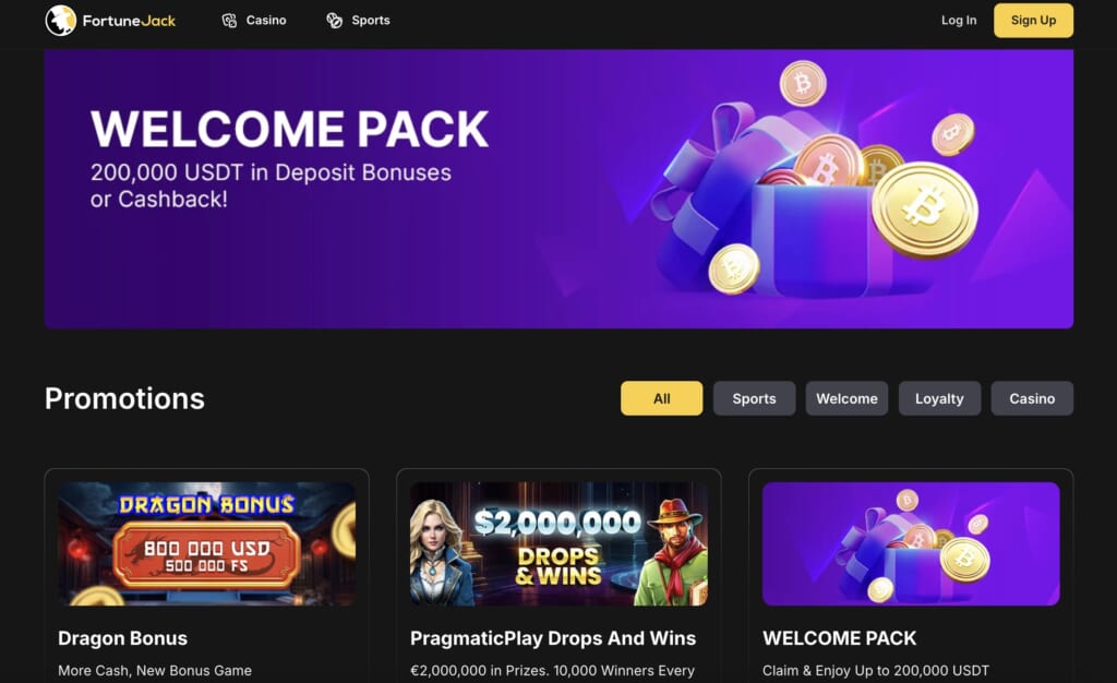 FortuneJack WELCOME PACK
