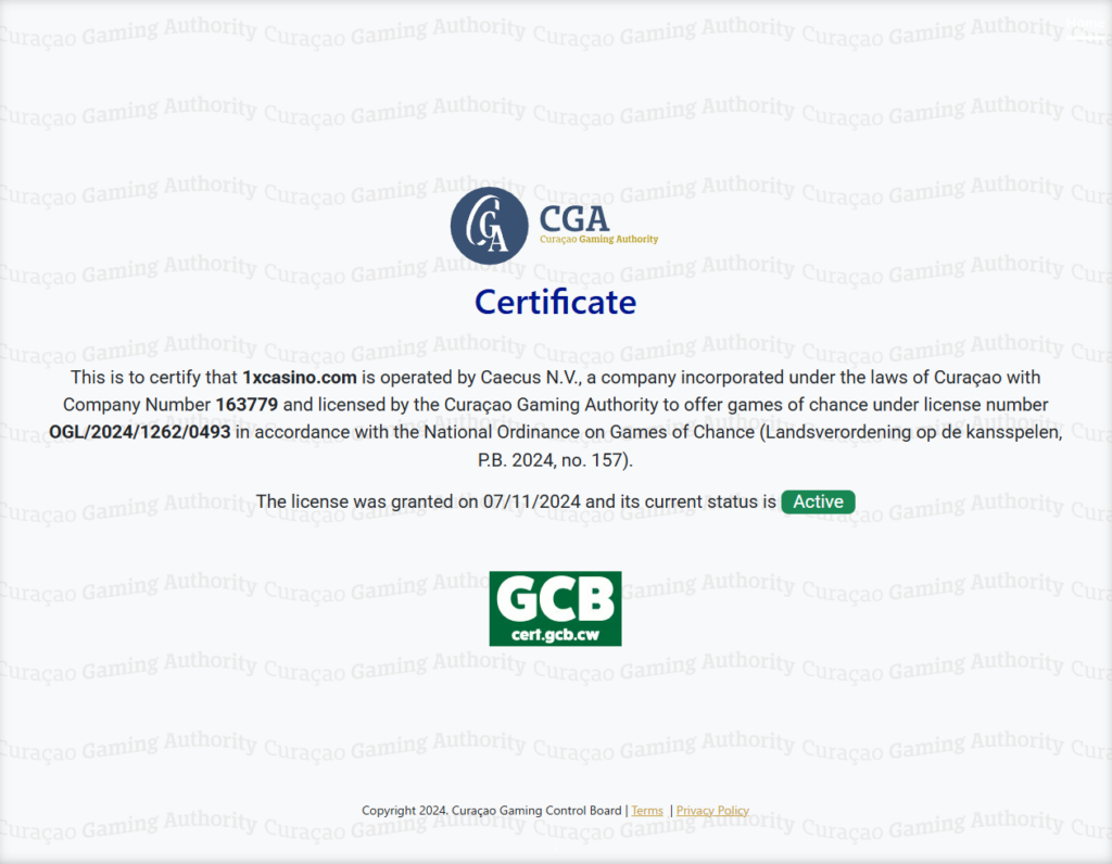 CGA Certificate